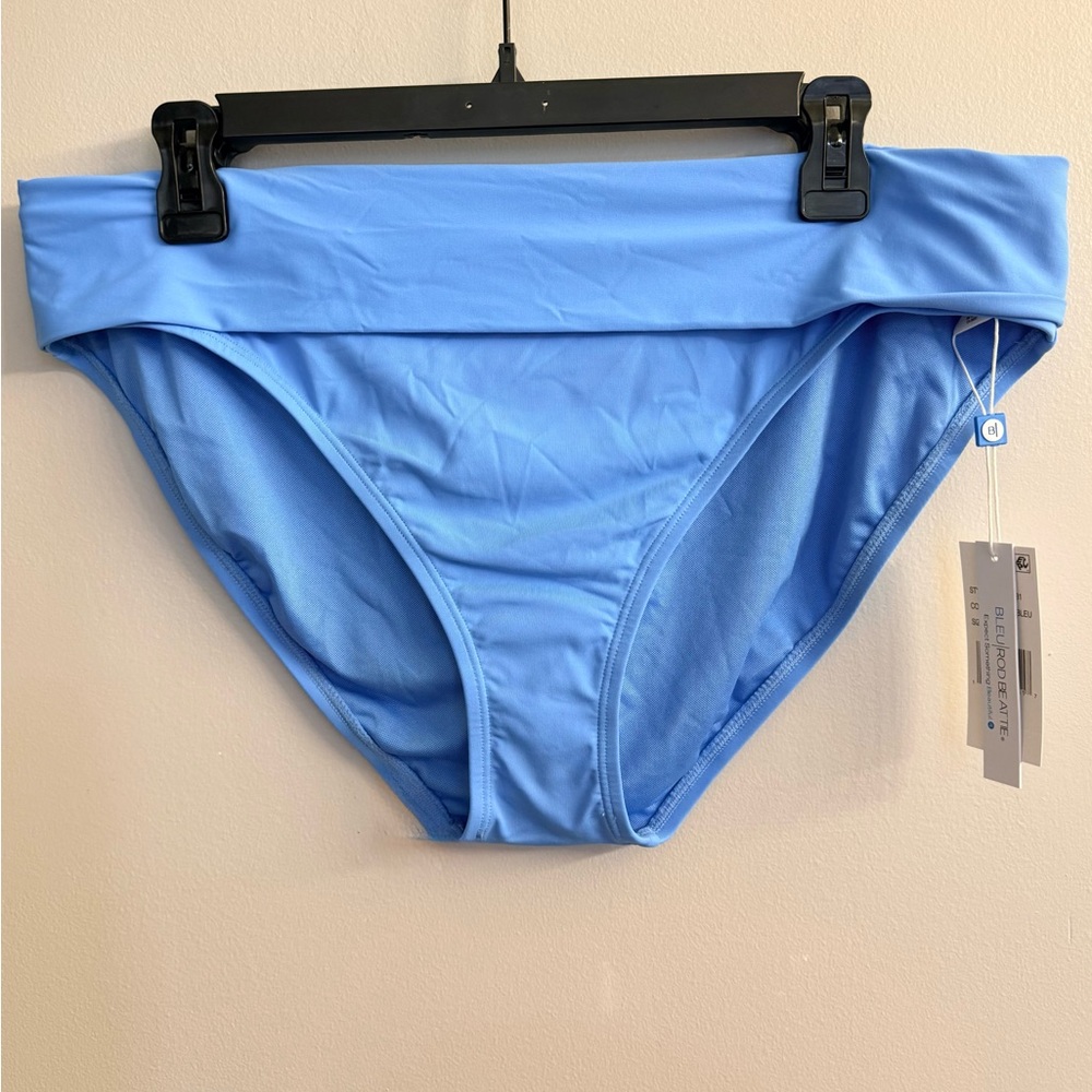 Bleu Rod Beattie Foldover Hipster Full Coverage Bikini Bottoms Blue Sz 14 NWT
